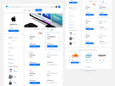 Digitaljob Company page - alternate version alternate company page company profile design exploration grafician jobs network layout design minimal minimalist simple social network social networking ui uidesign ux version web design