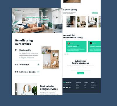 OKinterior - Landing Page design adobe xd concept design interior landing page design landingpage ui webdesign website