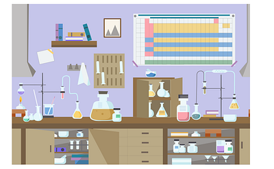 chemistry laboratory chemistry design flat flat design illustration sketch vector