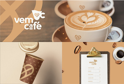 Vem café | Visual Identity branding clean coffee coffee logo coffee shop design logo sweet visual identity