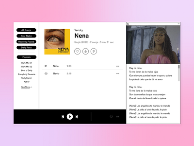 Daily UI, Day 9 – Music Player dailyui music player music player app pink ui