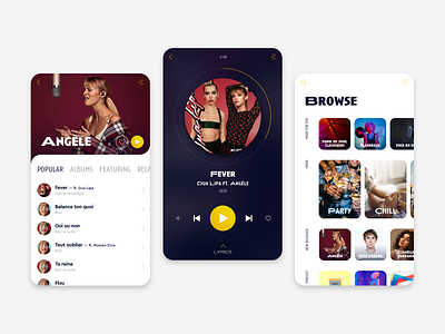 Daily UI Challenge – 009 MusicPlayer angele dailyui dailyuichallenge dualipa mobile music musicplayer player