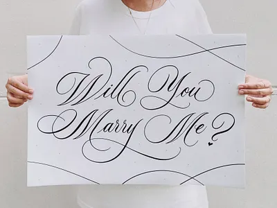 Will You Marry Me - Calligraphy Poster Print brush calligraphy brushlettering calligraphy calligraphy design design graphics handlettering illustration lettering lettering art lettering artist marriage proposal proposal design shop type typography wedding decor wedding design wedding signs will you marry me