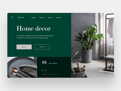 Home decor web site decor designer interior landing page landingpage minimalism minimalist store ui webdesign