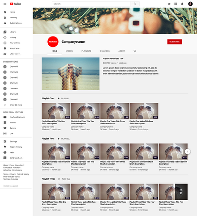 Modularity FREE Youtube UI kit for Adobe XD adobexd asset facebook linkedin modularitydesign profile profile design socialmedia twitter ui uikit youtube