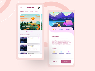 Travel App daily ui design illustration mobile design travel travel agency travel app ui