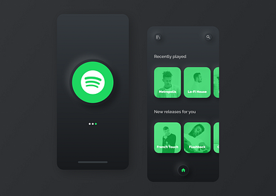 Neumorphic Spotify App app app design clean design minimal minimalism minimalist minimalistic music music app neumorph neumorphic neumorphic design neumorphism neumorphism ui spotify ux ux ui ux design uxui