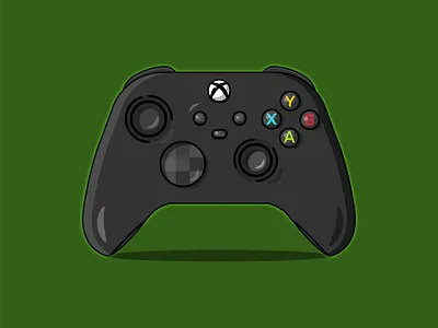 Xbox controller design flat game art gamer illustration microsoft minimal vector xbox