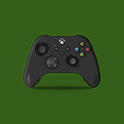 Xbox controller design flat game art gamer illustration microsoft minimal vector xbox