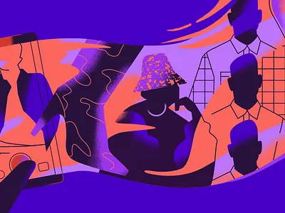 The Future of Creative Industries apps creative editorial fashion gradients grain illustration people phone photography social media texture