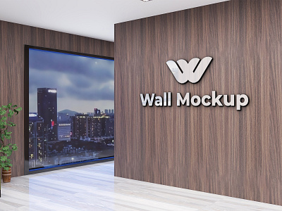 3d interior design wall Mockup 3d branding design interior logo logo mockup mockup mockup psd renders