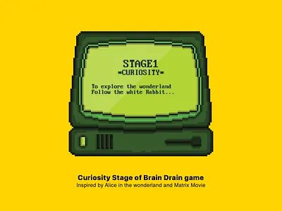Curiosity Stage - Brain Drain game apple curiosity game gamedesign iphone mobile mobilegaming oldcomputer oldpc pixelart retro ui uidesign uiux