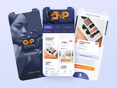 Sports cashback app - Homepage & Product page app art direction blue branding cards cashback detail page ecommerce home interface login product design shop sport ui ux