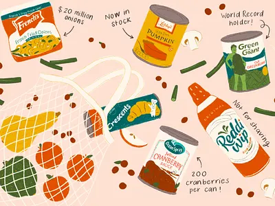 Thanksgiving Groceries cranberry food food illustration green bean groceries grocery holidays ipad kitchen procreate pumpkin shop squash thanksgiving the kitchn
