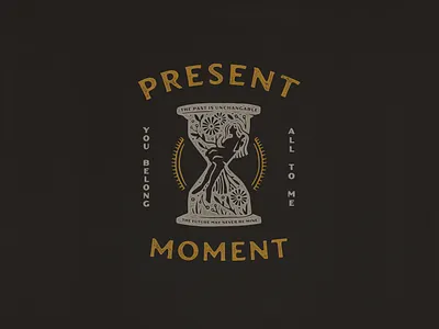 Present Moment branding color design flowers future hourglass illustration illustration art illustrator moment present presentmoment sun texture time typography vector woman