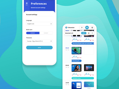 Tahometer - SaaS time-tracking app app dashboard design productivity responsive saas time tracking timer ui ux