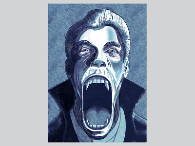 The Vampire blue digital illustration digital painting digital watercolour digitalart illustration ipad pro monochrome painting portrait procreate art watercolour