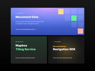Feature Section - Mapbox apple dark theme product design typography ui design web design website