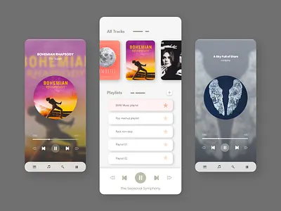 Custom Music Player Mobile UI app branding design graphic design icon lettering minimal mobile ui ux vector web website