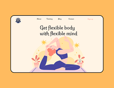 Landing Page for yoga website figma freepik illustration uidesign webdesign yoga