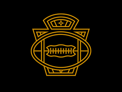 Pittsburgh Keystone Badge apparel badge branding clean design dribbble football icon illustration illustrator keystone logo nfl pittsburgh print steelers symmetry vector