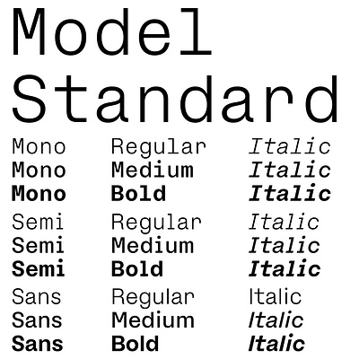 ModelStandard Typeface design editorial font pizzatypefaces specimen typedesign typeface typography variablefont