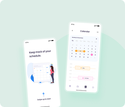 Calendar Concept 📆 app buttons calendar clean colors concept dailyui design figma flat mobileapp new schedule shadows trending typography ui uidesigns uiux vector