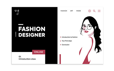 Fashion Design Web Page character design digital fashion design graphic illustration online class ui ux web page webdesign website
