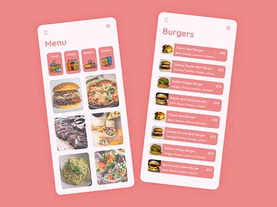 Food/Drink Menu app dailyui dailyuichallenge design drink fast food food food and drink foodie menu take away ui ux