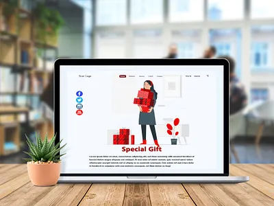 Special Gift Website Header Concept black design homepage logo online red responsive design ui uiux uiuxdesign ux ux design website