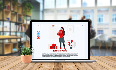 Special Gift Website Header Concept black design homepage logo online red responsive design ui uiux uiuxdesign ux ux design website