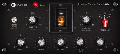 Eplex7 Vintage vacuum tube VD76 plugin effect VST analog effect emulation knobs music plugin retro simulation sounds vacuum tube valve vintage vst