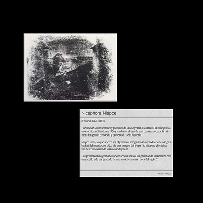 Nicephore Niépce. design designer editorial design editorial layout editorial print editorial type postcard design postcard project typography typography design