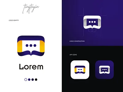 Modern app logo presentation app icon logo