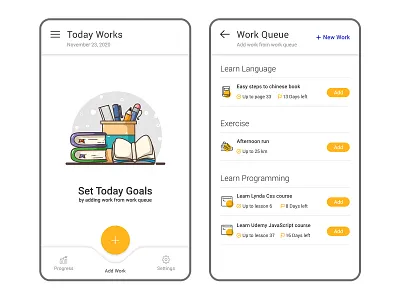 Daily Works app design concept design product design ui ux design