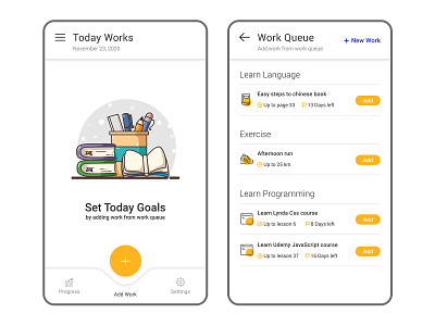 Daily Works app design concept design product design ui ux design