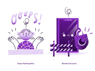 hugo | Empty States V app app illustration artwork block blocked blocked account character character design error illustration locked nothing here oops oops nothing here ui ux vector
