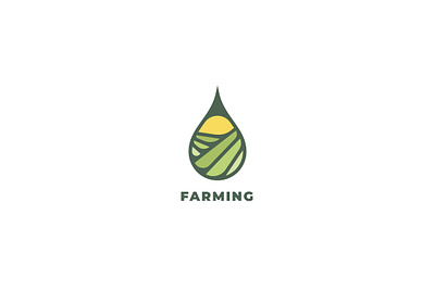 Farming and nature logo agriculture drop eco farm green icon landscape logo nature nature logo