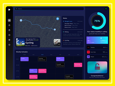 Health Fitness Tracker Dashboard (Dark) admin analytics chart dashboards data doctor exercise fit fitness fitness dashboard graph gym health healthcare hospital medical medicine sport stats workout