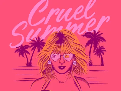 Cruel Summer cruel summer halftone hand lettering illustration lover swifties taylor swift