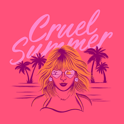 Cruel Summer cruel summer halftone hand lettering illustration lover swifties taylor swift