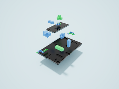 Voxel Devices abstract blocks design device ipad iphone magicavoxel voxel voxelart