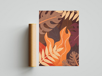 Jungle print autumn botanical botanical illustration colorful colour colourful design fall graphic design illustration jungle vector