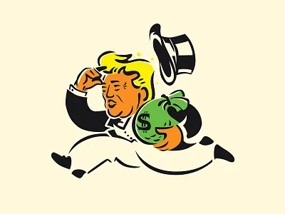 Cash grab 2020 branding illustration illustrator monopoly president the creative pain trump vector