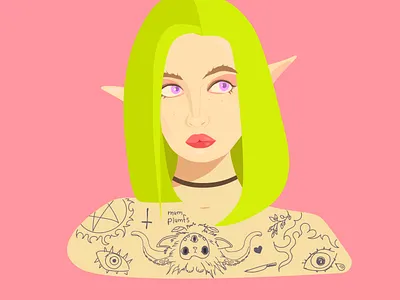 Acid girl Vol2 characterdesign cyberpunk design flatdesign girl character illustration illustrator tattoo tattoo design vector vectorart