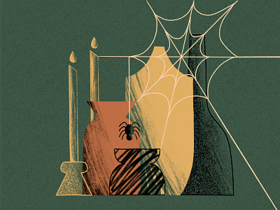 Vases candles inktober jar pots spider vase web