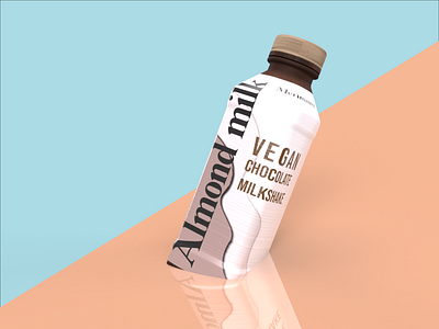 Almond milk 3d almond almond milk branding chocolate chocolate milkshake label label design packaging packaging design packaging designer product product design vegan vegan food vegan milk veganism