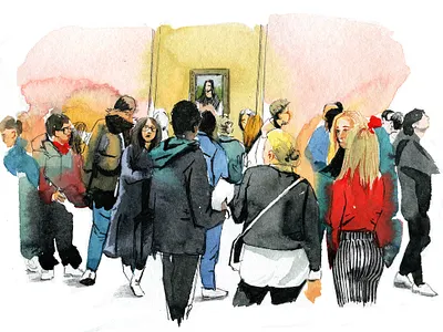 Louvre aquarelle art illustration sketch watercolor watercolour