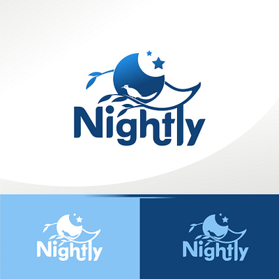 NIGHTLY Logo Design app icon logo typography vector