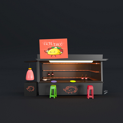 puesto de tacos al pastor muy mexicano. 3d 3d art 3d artist 3d render c4d cinema4d corona render corona renderer illustration ilustración